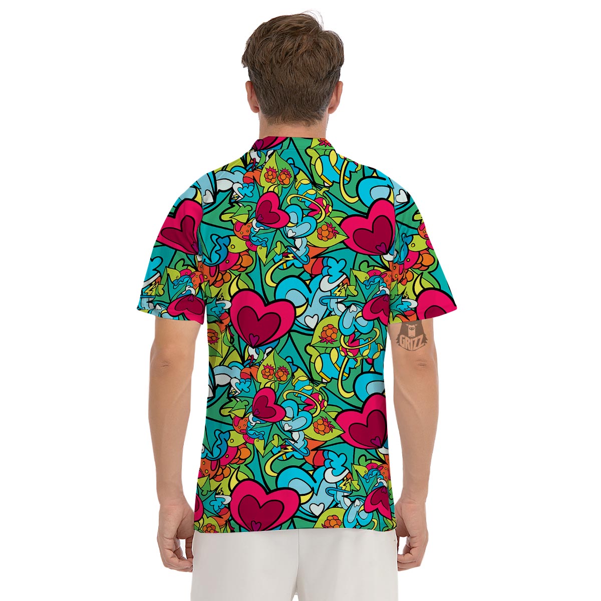 Floral Psychedelic Men's Golf Shirts-grizzshop