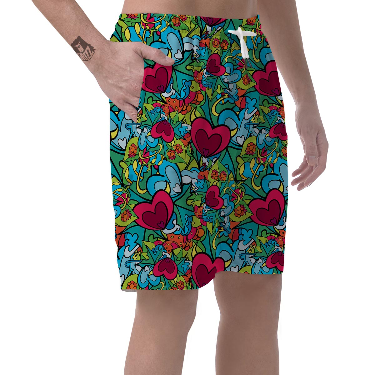 Floral Psychedelic Men's Shorts-grizzshop