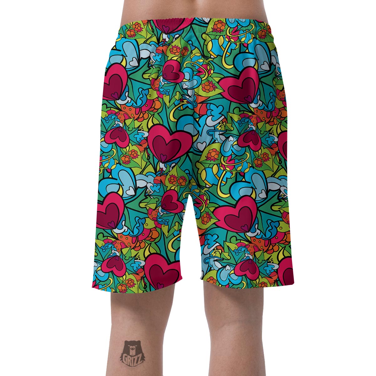 Floral Psychedelic Men's Shorts-grizzshop