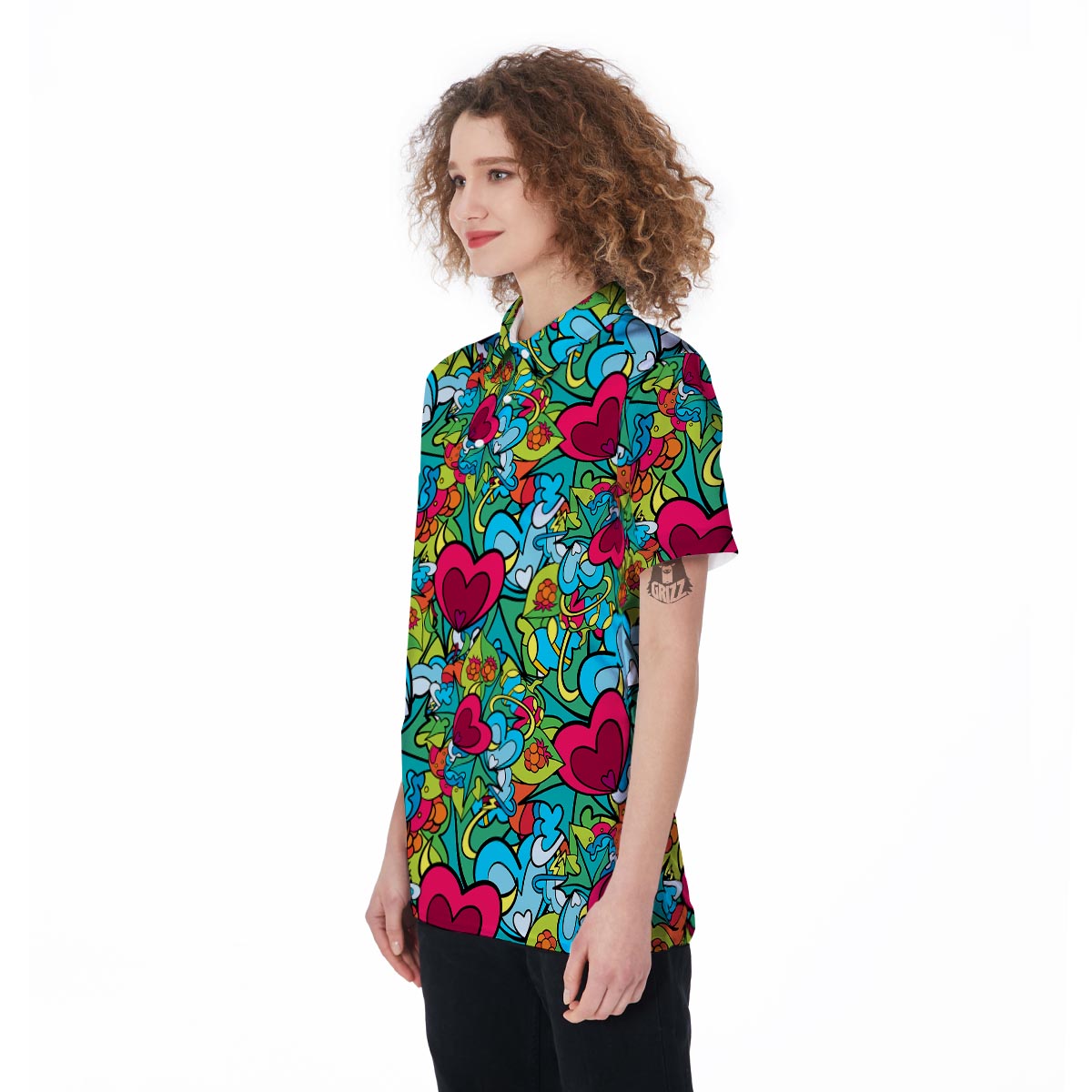 Floral Psychedelic Women's Golf Shirts-grizzshop