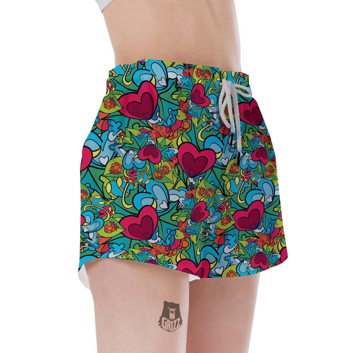 Floral Psychedelic Women's Shorts-grizzshop