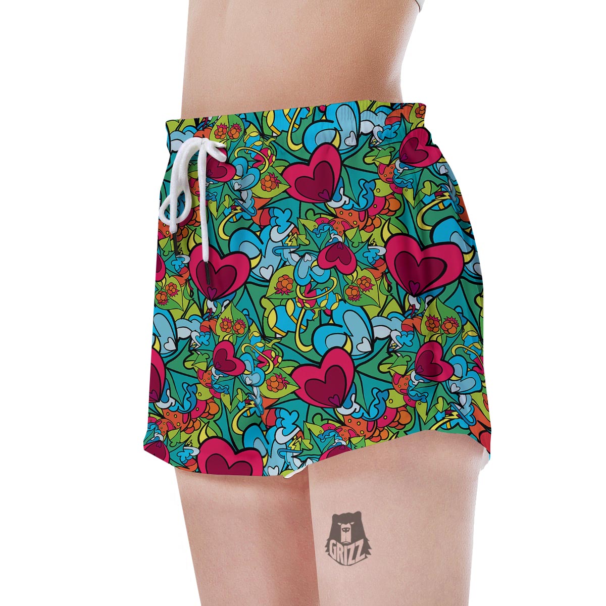 Floral Psychedelic Women's Shorts-grizzshop