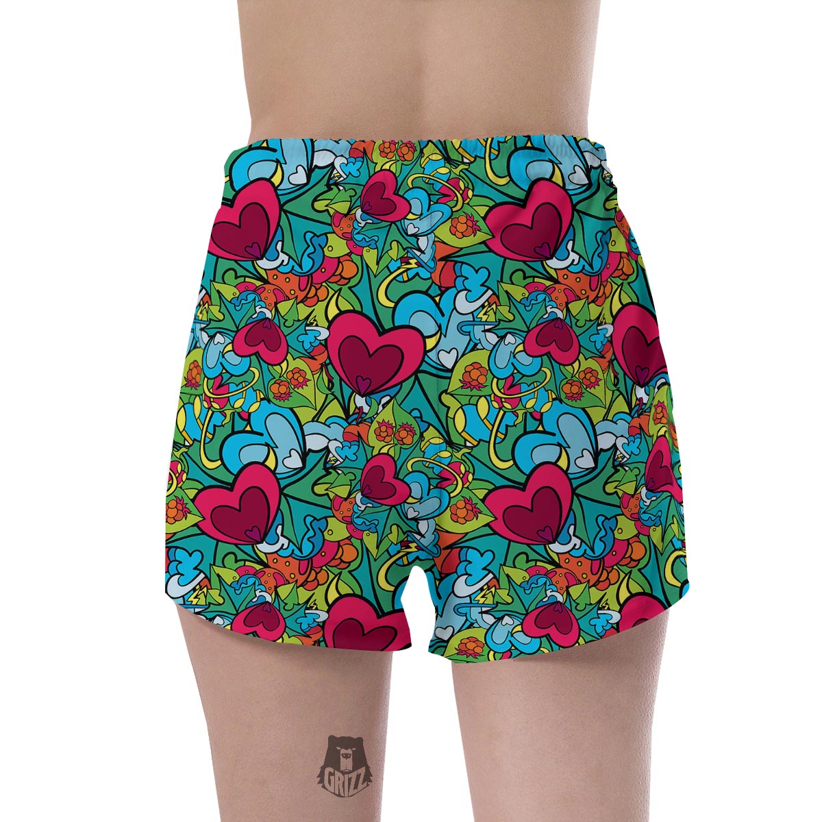 Floral Psychedelic Women's Shorts-grizzshop