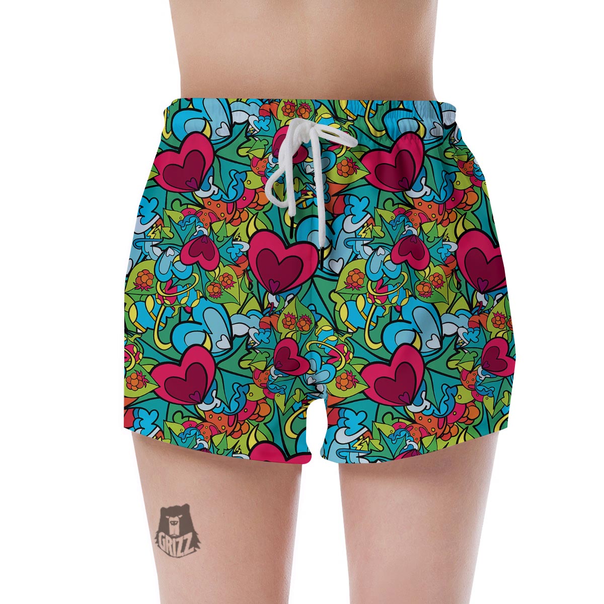 Floral Psychedelic Women's Shorts-grizzshop