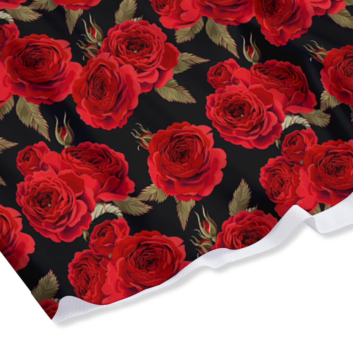 Floral Red Rose Print Pattern Mesh Shorts