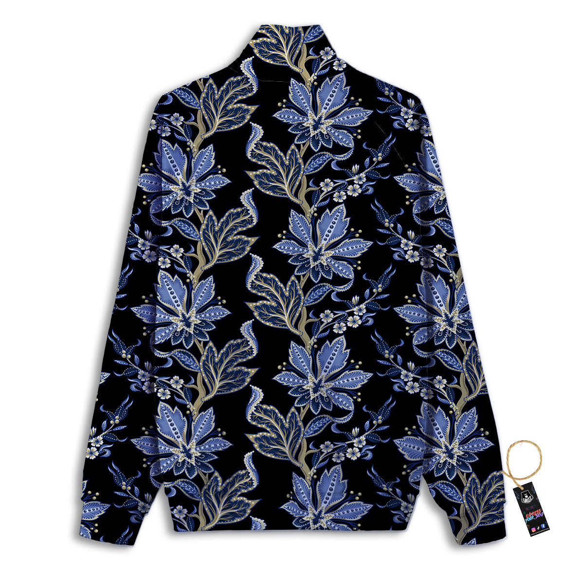 Floral Red Rose Print Pattern Track Jacket-grizzshop