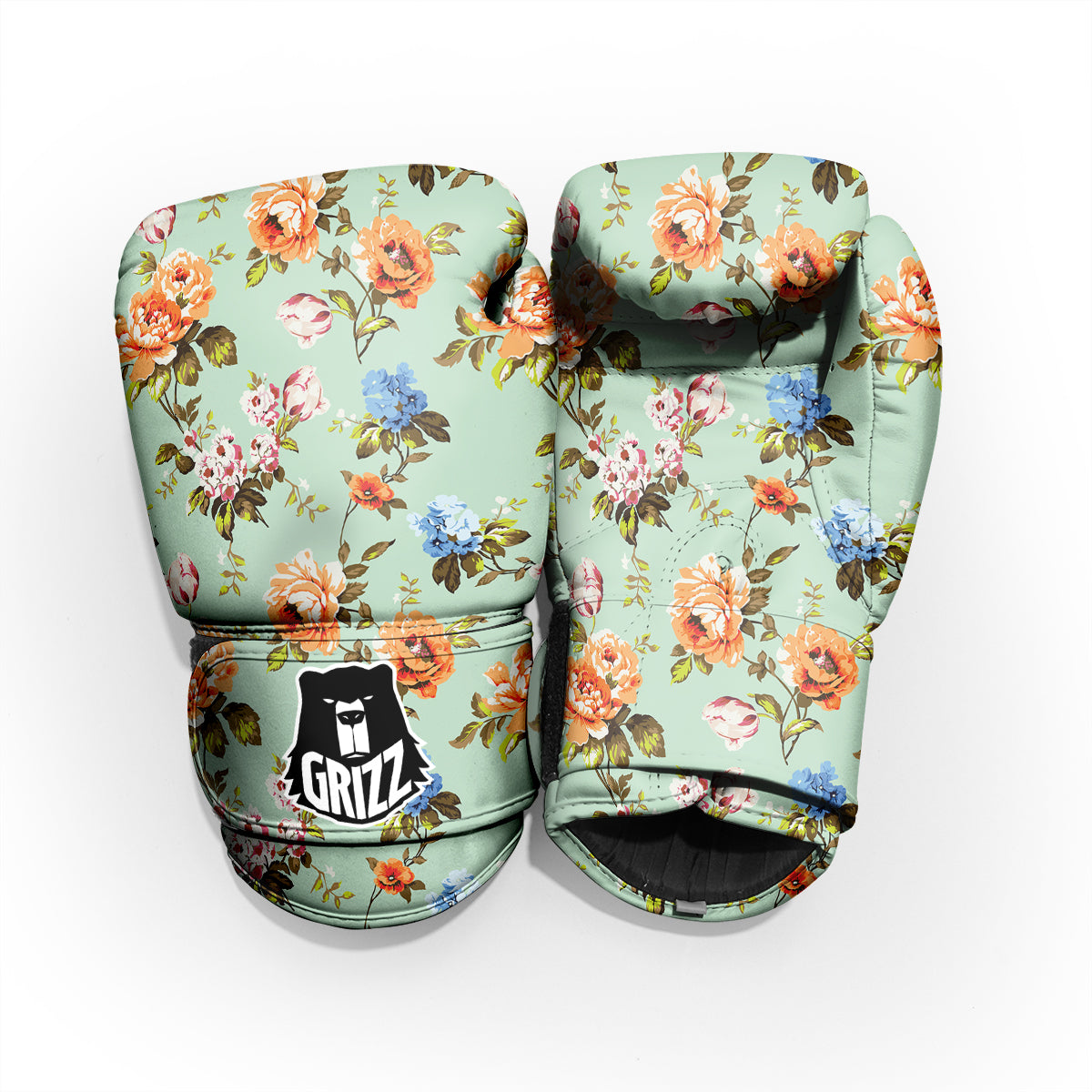 Floral Rose Flower Vintage Print Pattern Sparring Gloves-grizzshop