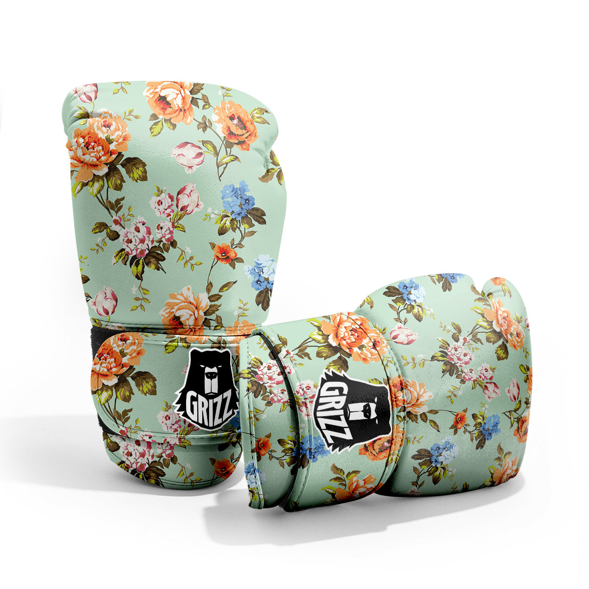 Floral Rose Flower Vintage Print Pattern Sparring Gloves-grizzshop