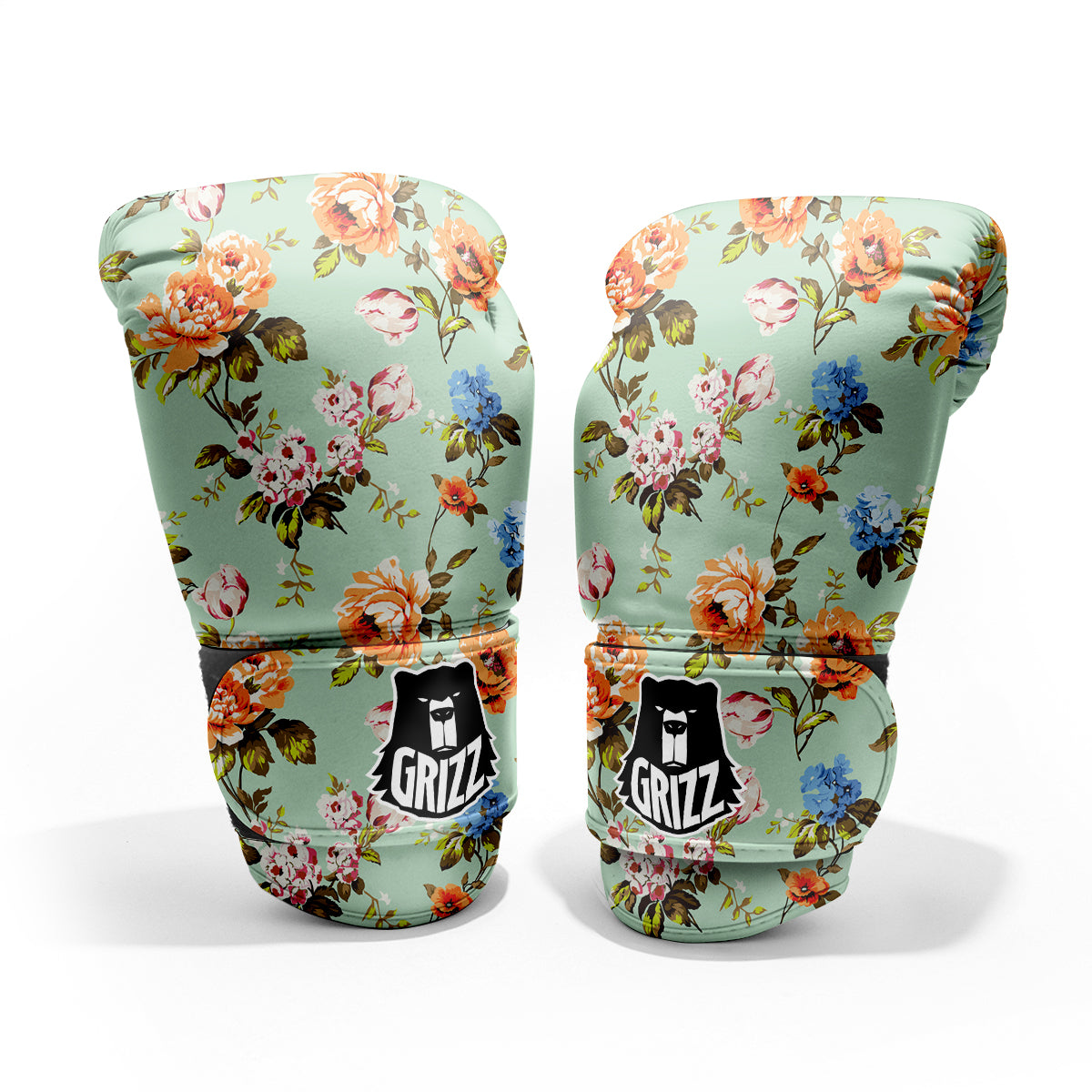Floral Rose Flower Vintage Print Pattern Sparring Gloves-grizzshop