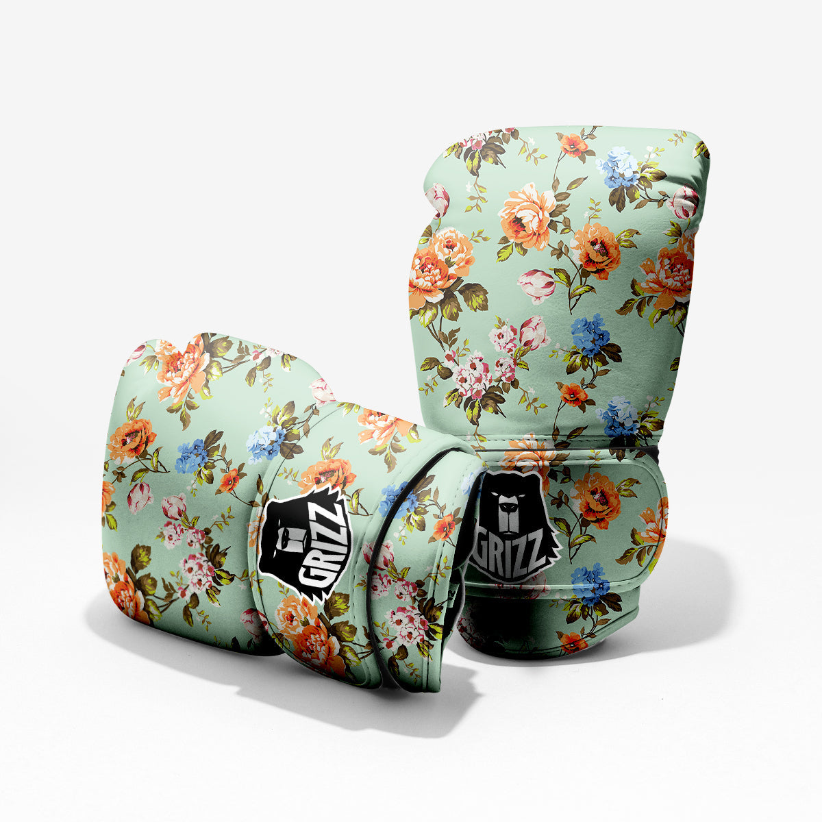 Floral Rose Flower Vintage Print Pattern Sparring Gloves-grizzshop