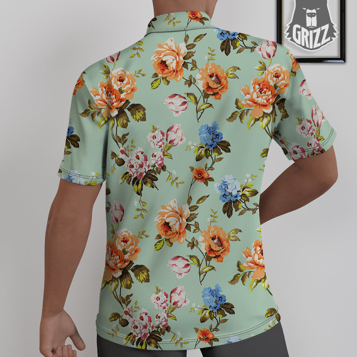 Floral Rose Flower Vintage Print Pattern Untucked Shirts-grizzshop