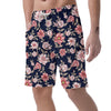 Floral Rose Print Men's Shorts-grizzshop