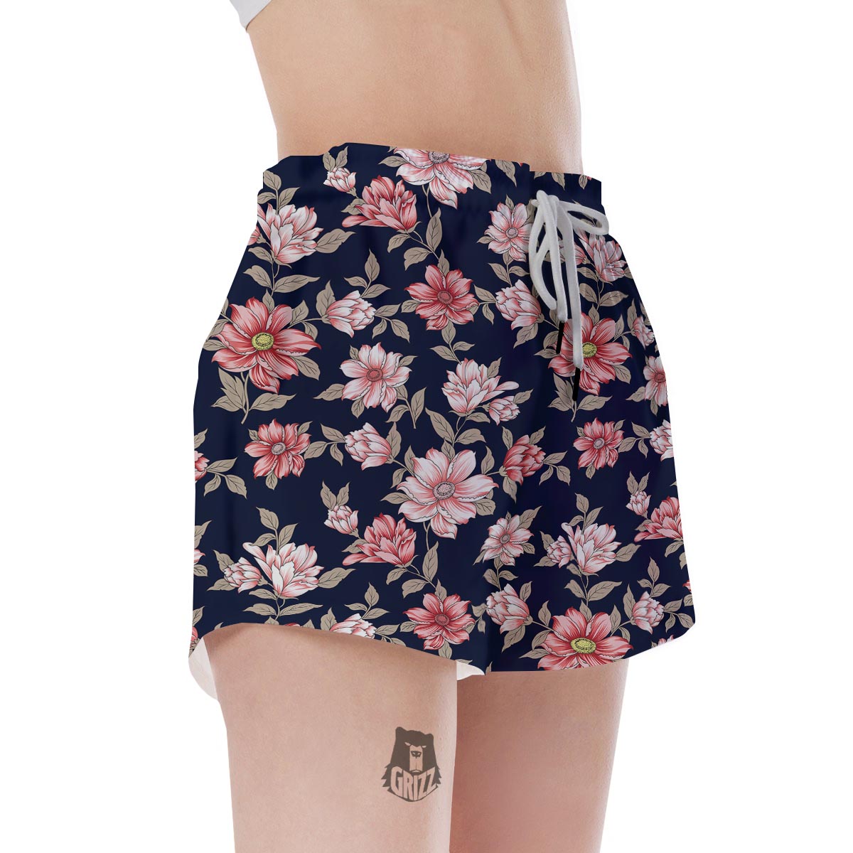 Floral Rose Print Women's Shorts-grizzshop