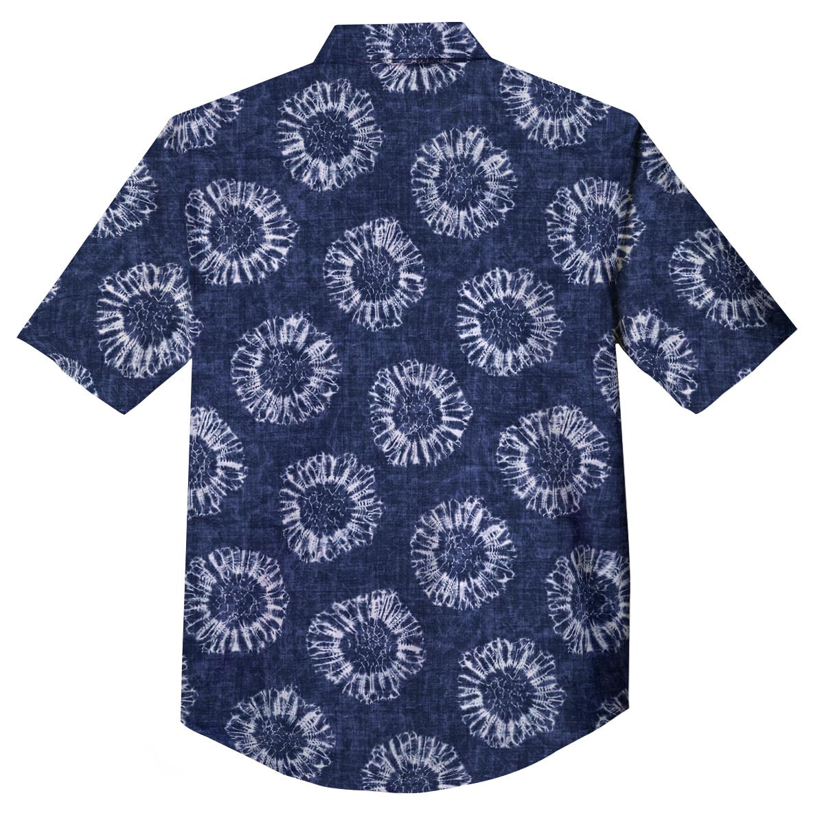 Floral Shibori Print Pattern Button Up Shirt-grizzshop