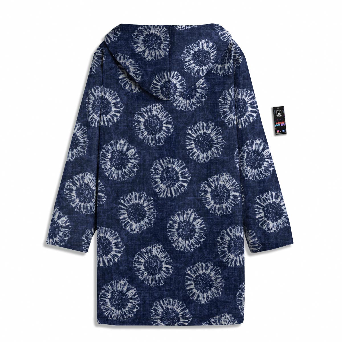 Floral Shibori Print Pattern Men's Windbreaker Jacket-grizzshop