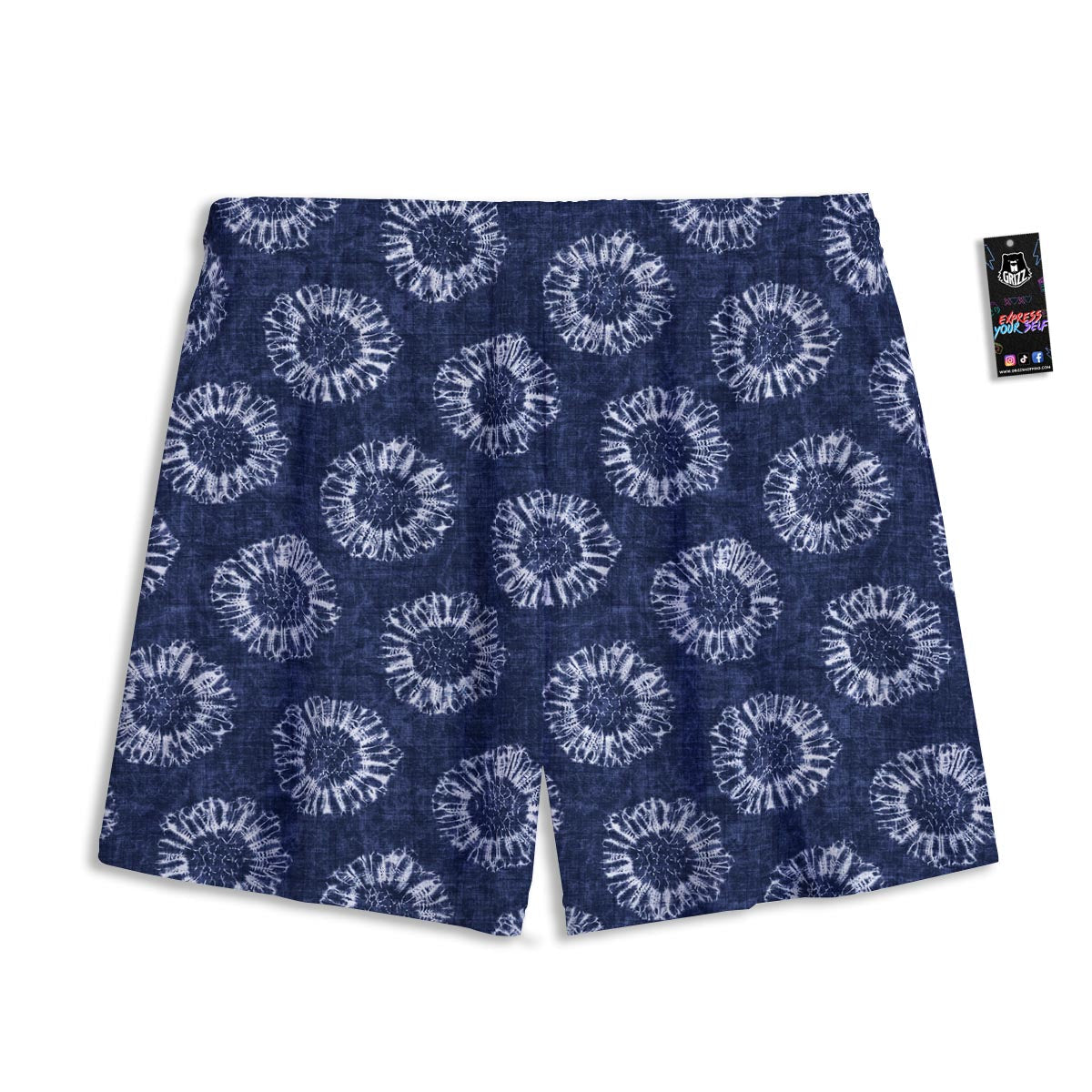 Floral Shibori Print Pattern Mesh Shorts