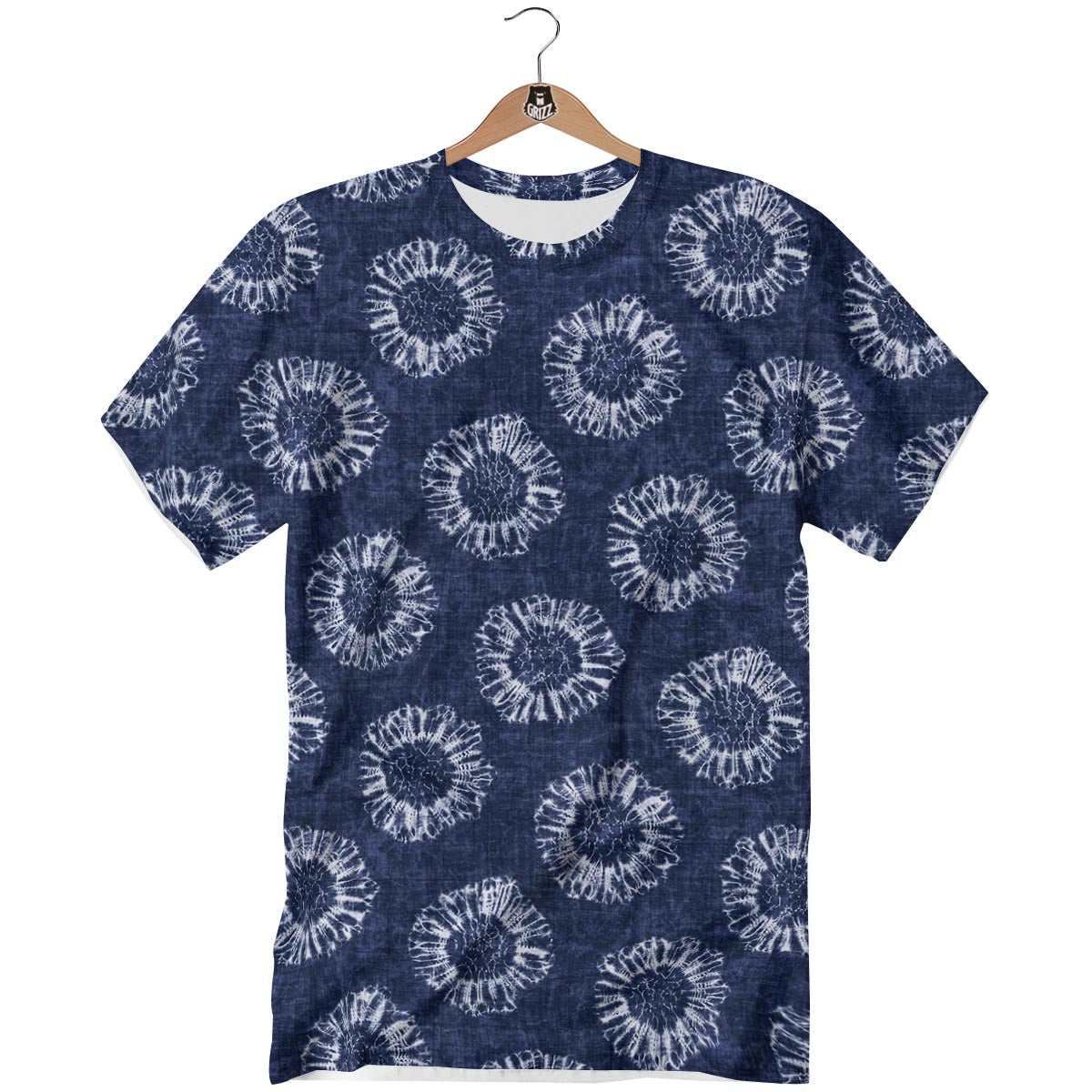 Floral Shibori Print Pattern T-Shirt-grizzshop