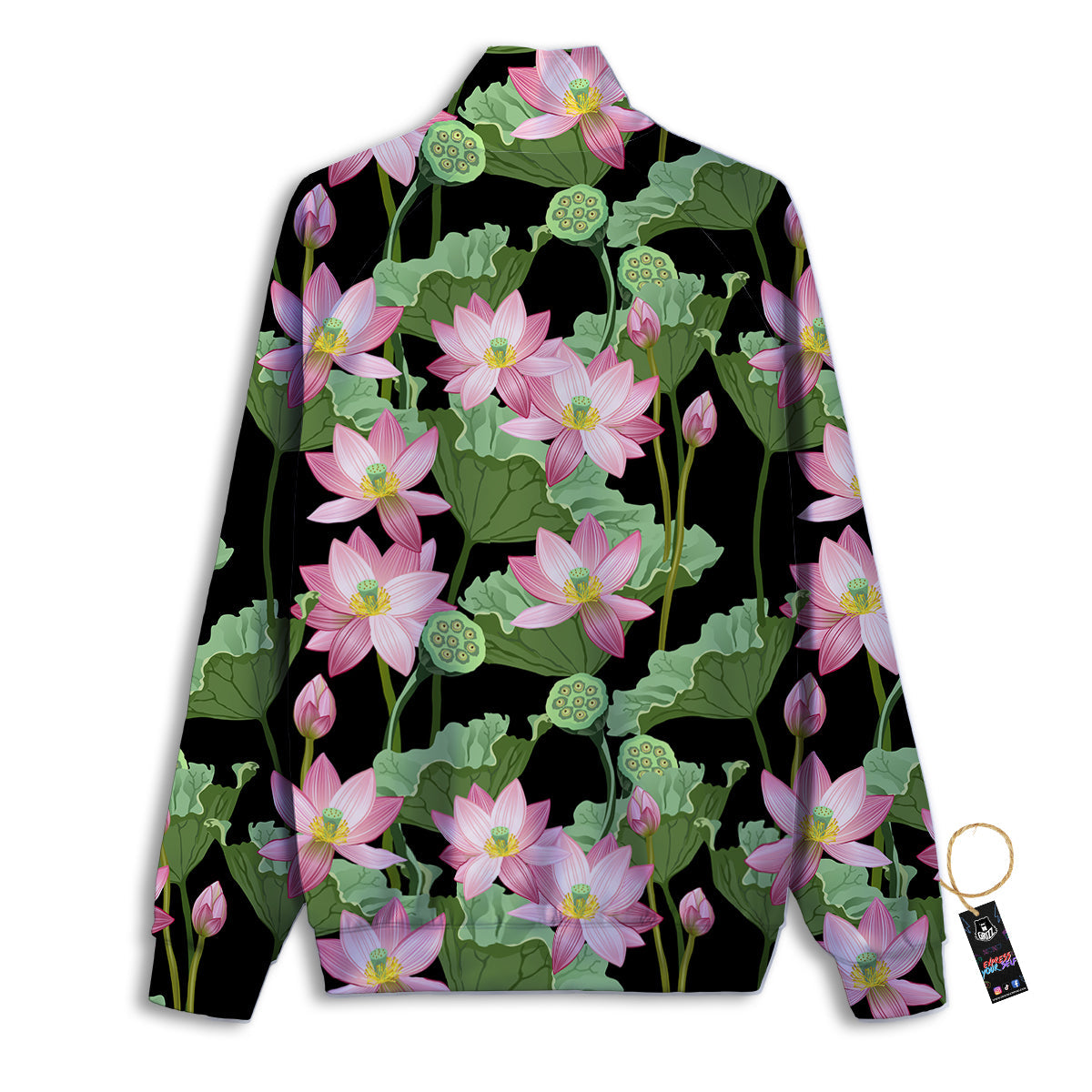 Floral Shibori Print Pattern Track Jacket-grizzshop