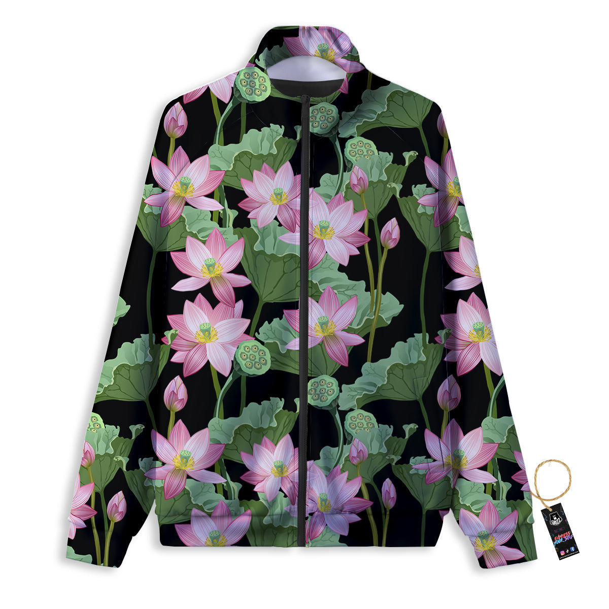 Floral Shibori Print Pattern Track Jacket-grizzshop