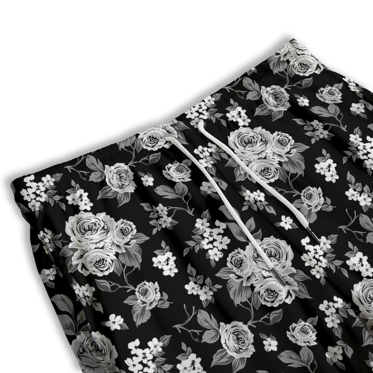 Floral Spring Monochrome Print Pattern Men's Athletic Shorts