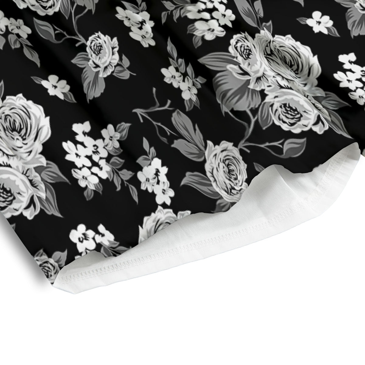 Floral Spring Monochrome Print Pattern Men's Athletic Shorts