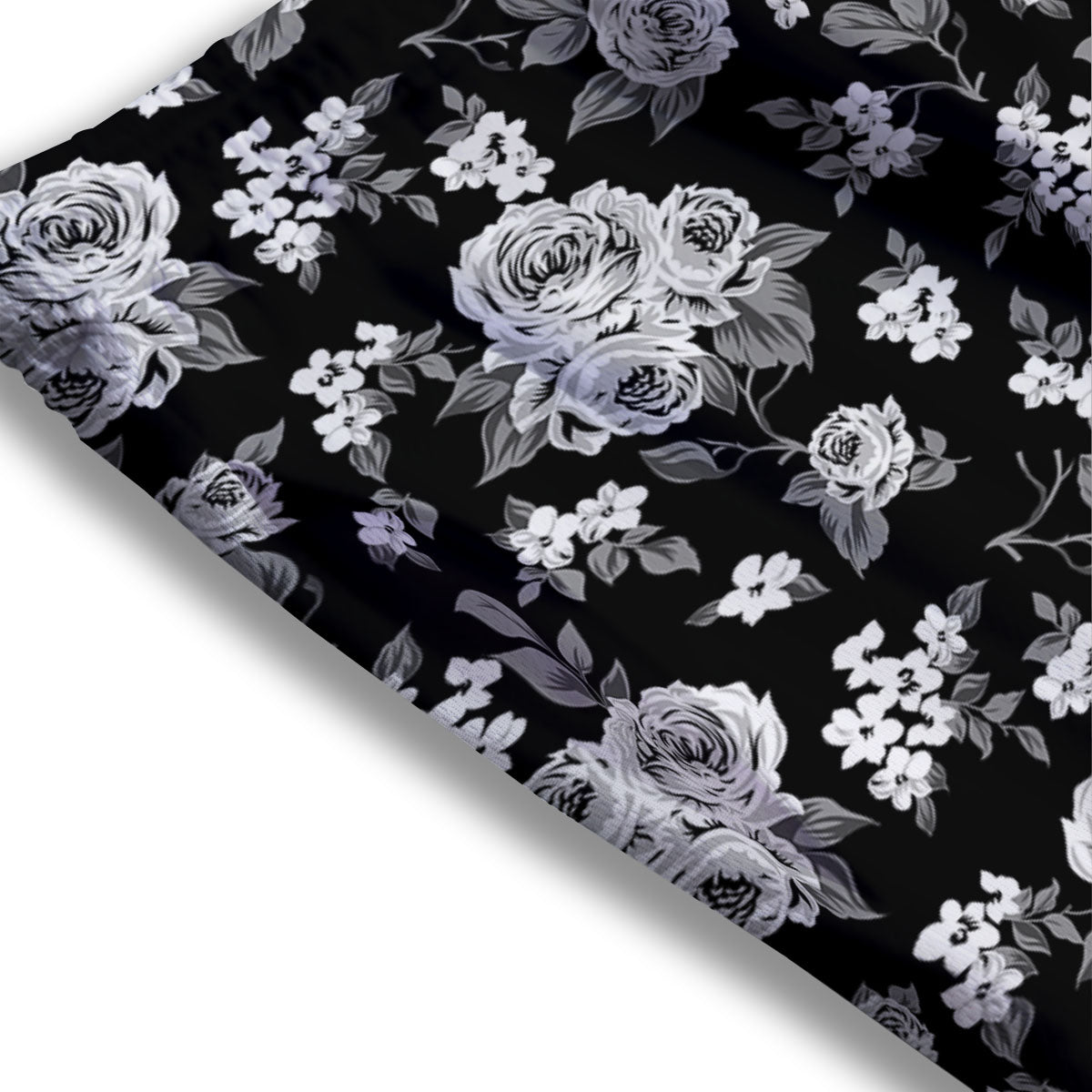 Floral Spring Monochrome Print Pattern Mesh Shorts