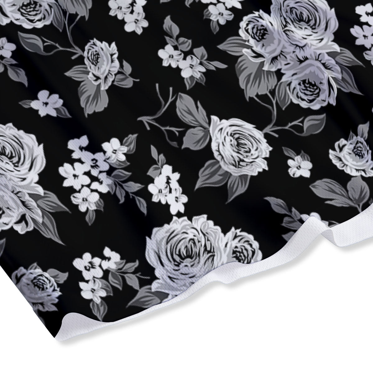 Floral Spring Monochrome Print Pattern Mesh Shorts