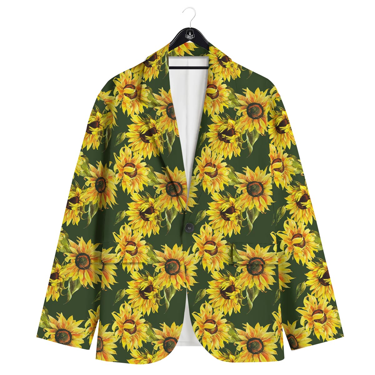 Floral Sunflower Print Pattern Men's Sport Coat-grizzshop