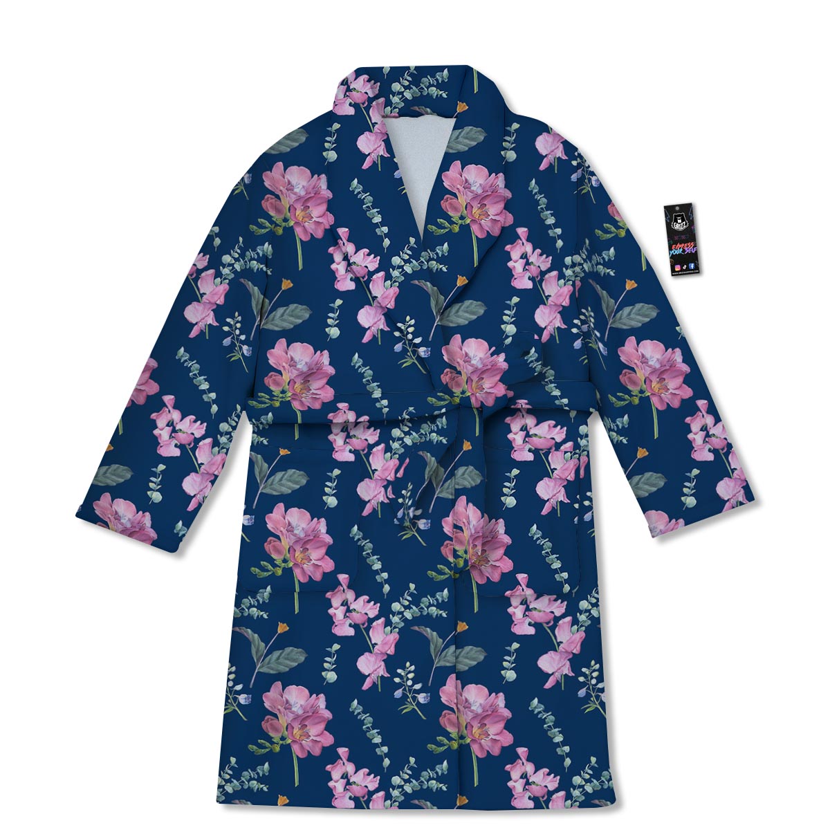 Floral Sweet Pea Print Pattern Bathrobe-grizzshop