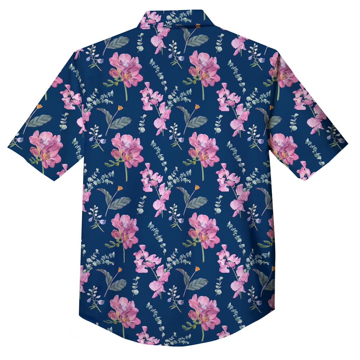 Floral Sweet Pea Print Pattern Button Up Shirt-grizzshop