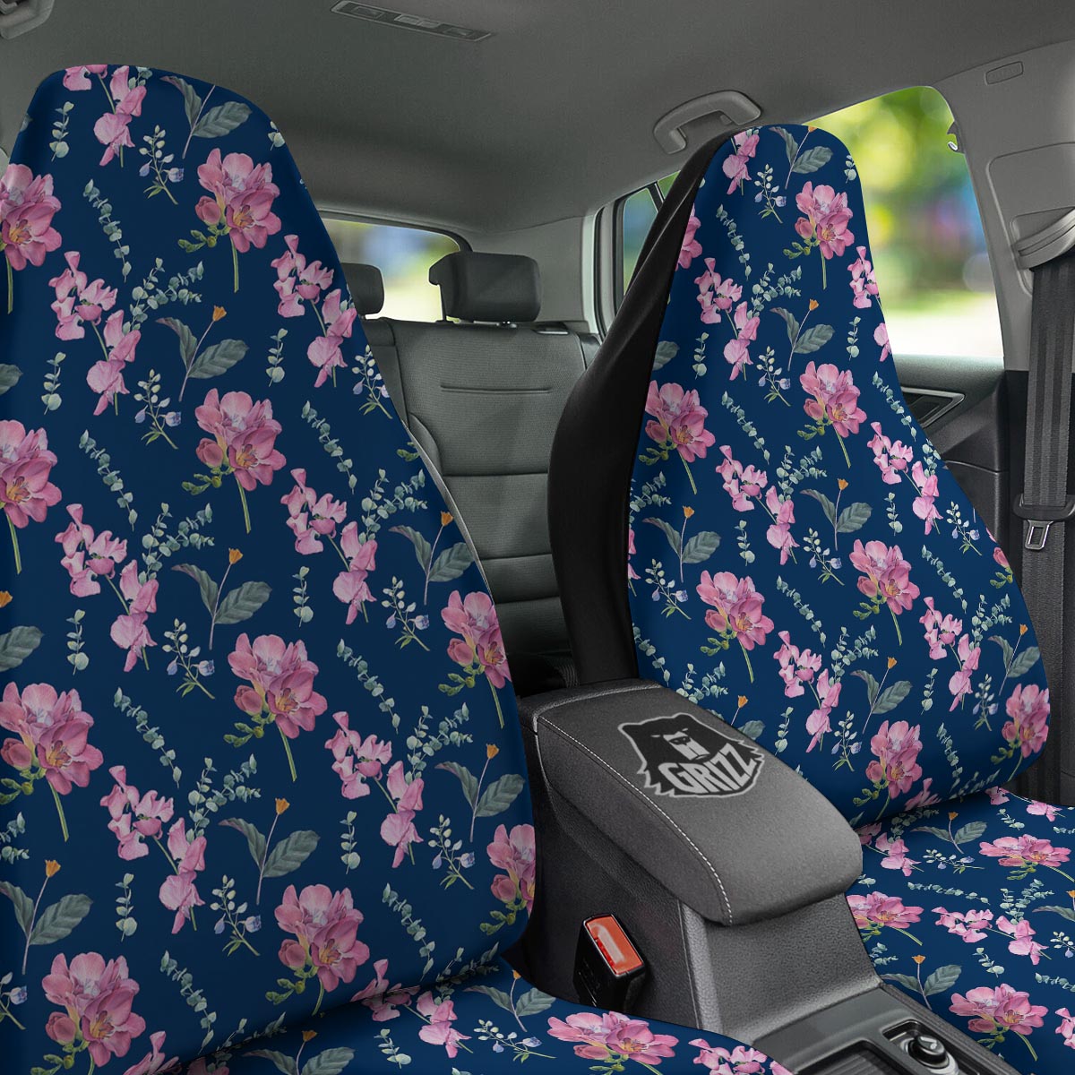 Floral Sweet Pea Print Pattern Car Seat Covers-grizzshop