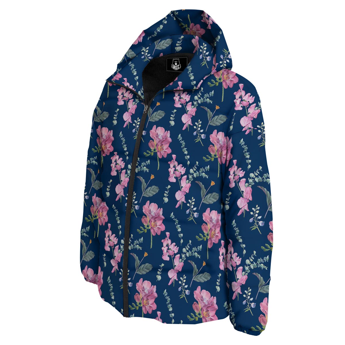 Floral Sweet Pea Print Pattern Down Jacket-grizzshop