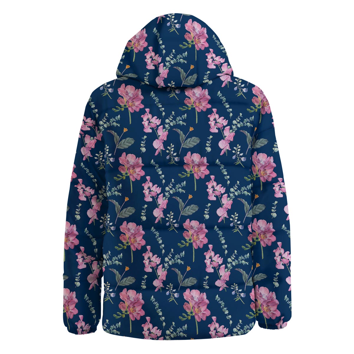 Floral Sweet Pea Print Pattern Down Jacket-grizzshop