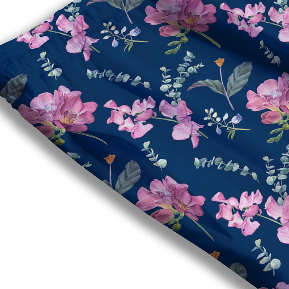 Floral Sweet Pea Print Pattern Mesh Shorts