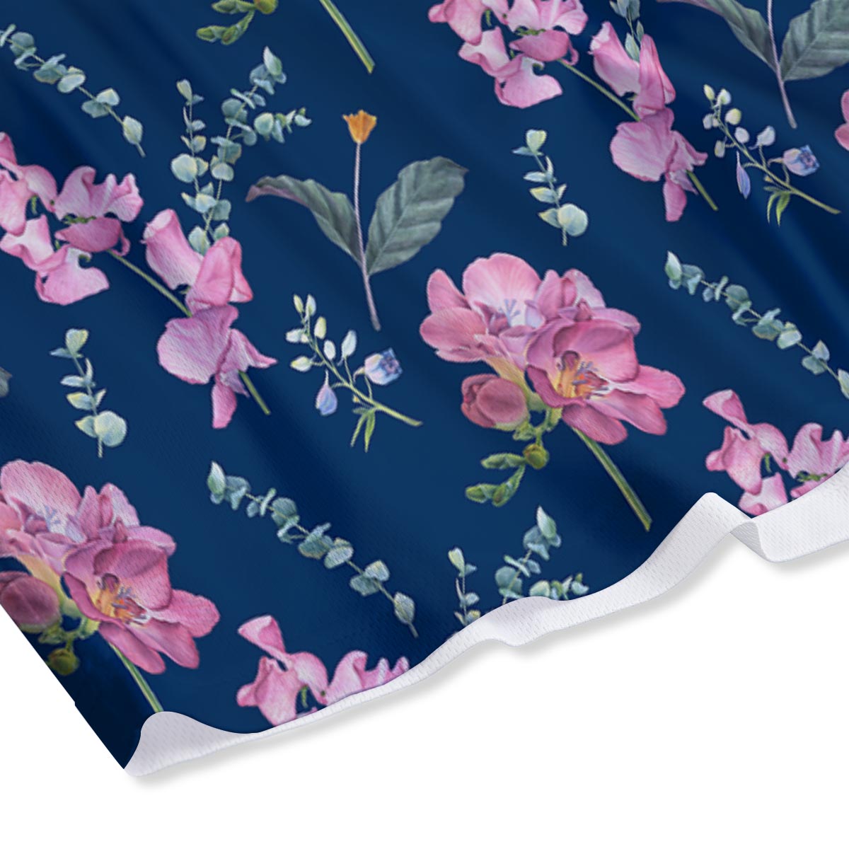 Floral Sweet Pea Print Pattern Mesh Shorts