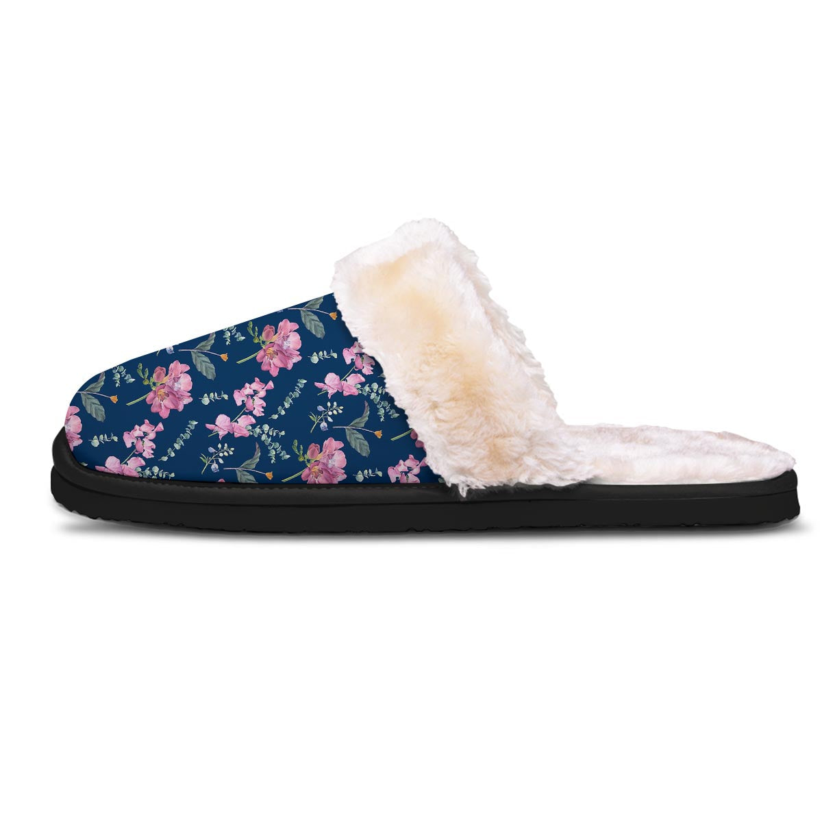 Floral Sweet Pea Print Pattern Slippers-grizzshop