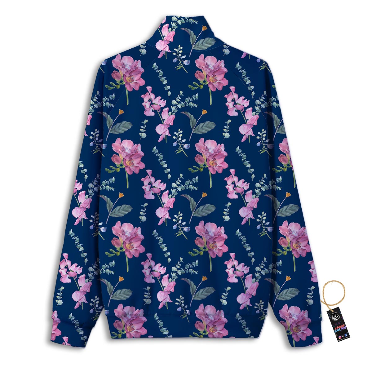 Floral Sweet Pea Print Pattern Track Jacket-grizzshop