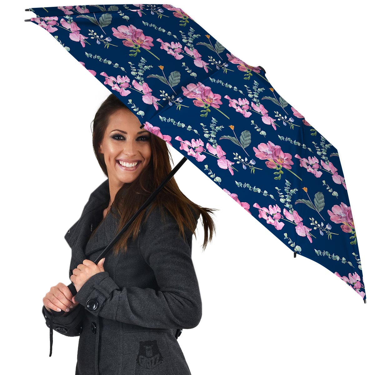 Floral Sweet Pea Print Pattern Umbrella-grizzshop