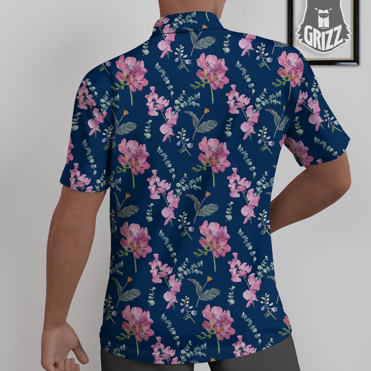 Floral Sweet Pea Print Pattern Untucked Shirts-grizzshop