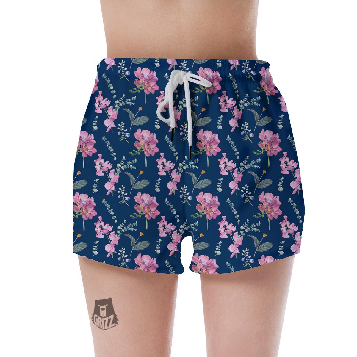 Floral Sweet Pea Print Pattern Women's Shorts-grizzshop