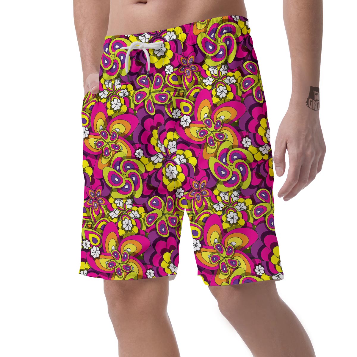 Floral Trippy Men's Shorts-grizzshop