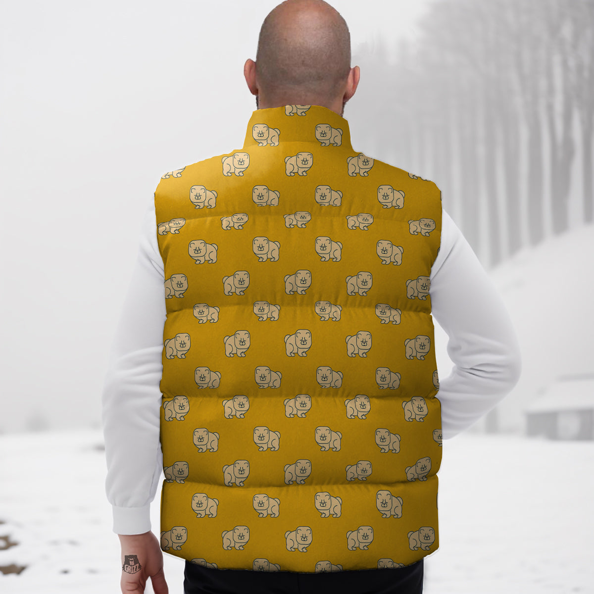 Floral Tropical Hawaiian Palm Leaves Pattern Print Down Vest-grizzshop