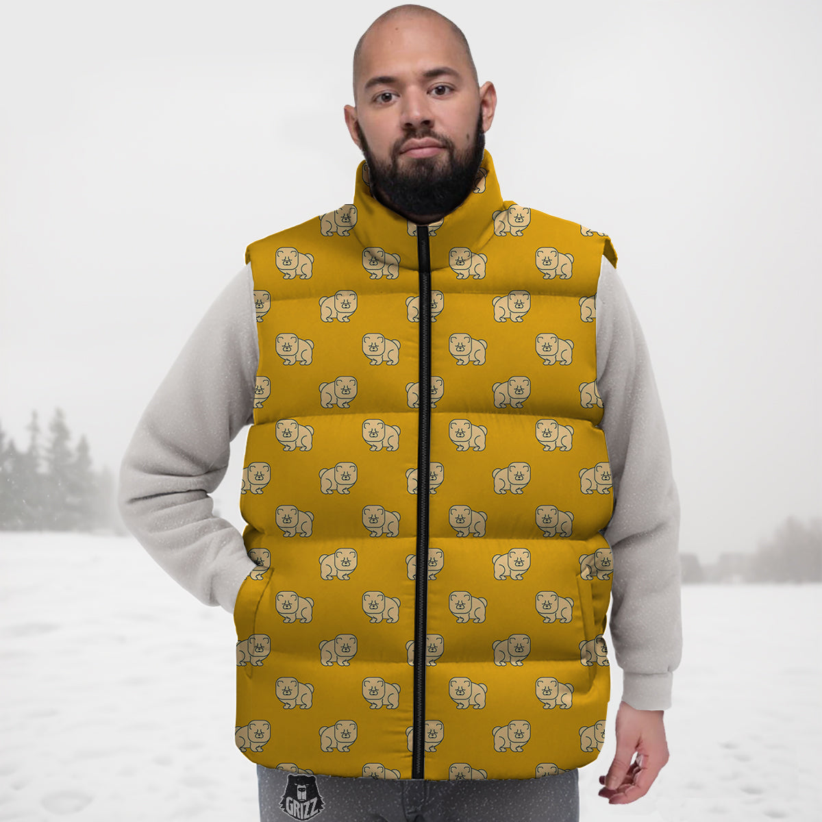Floral Tropical Hawaiian Palm Leaves Pattern Print Down Vest-grizzshop