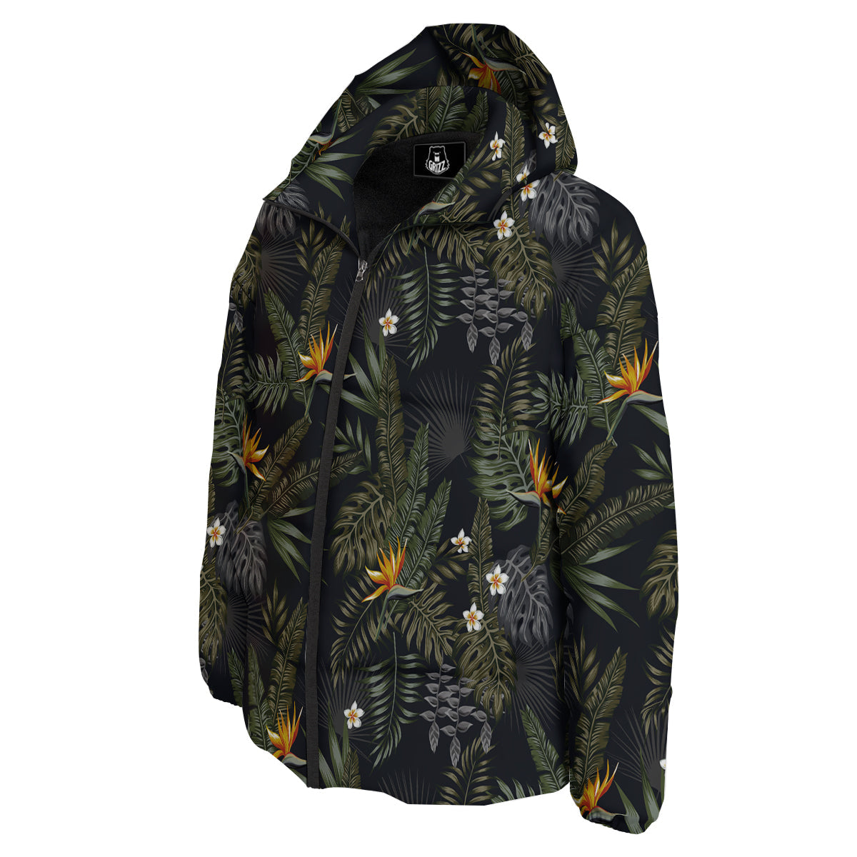 Floral Tropical Vintage Print Pattern Down Jacket-grizzshop