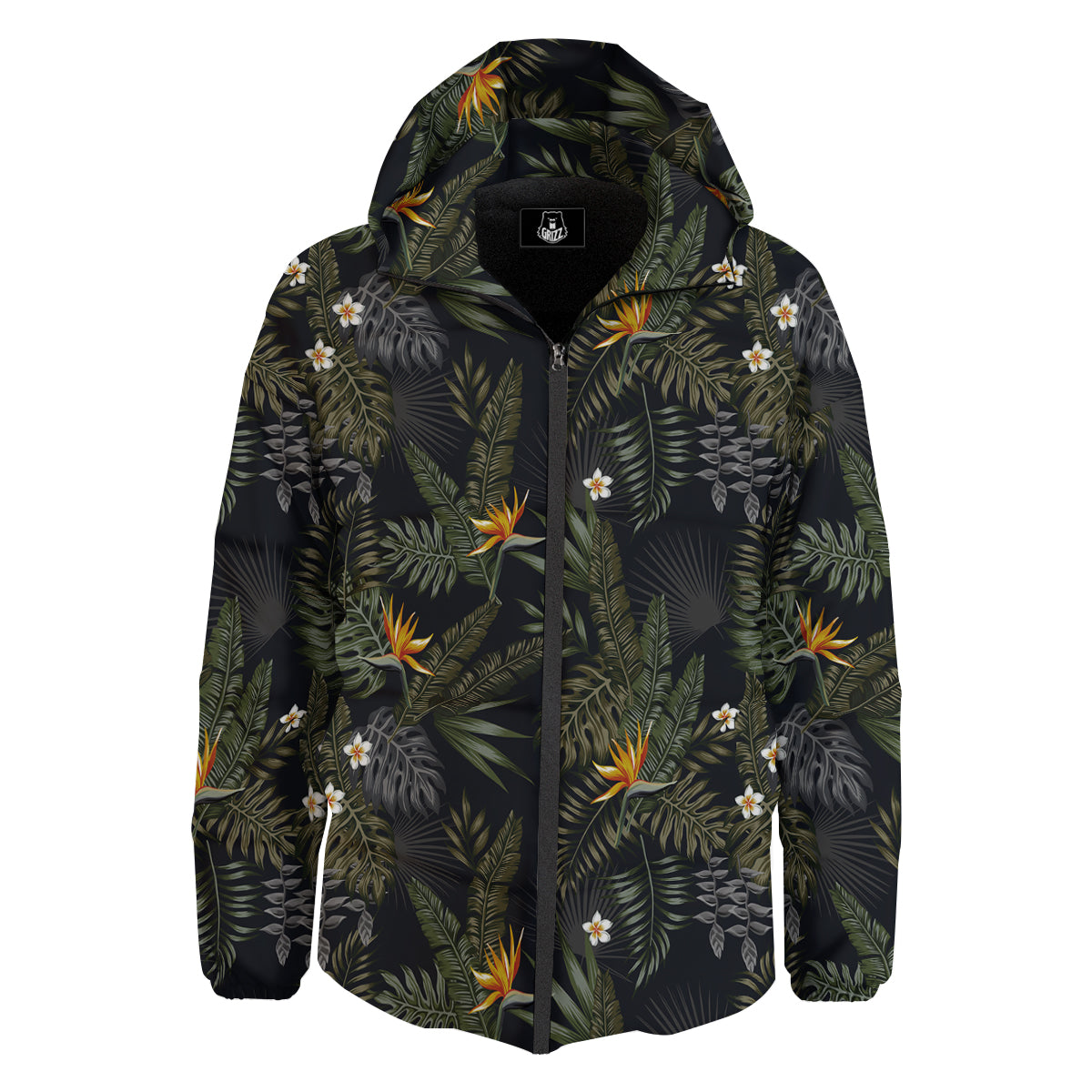 Floral Tropical Vintage Print Pattern Down Jacket-grizzshop