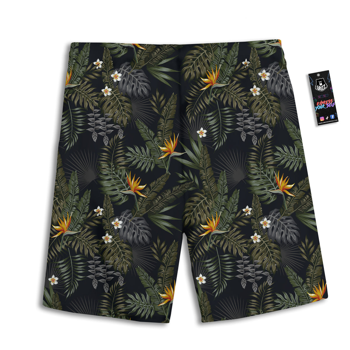 Floral Tropical Vintage Print Pattern Men's Athletic Shorts
