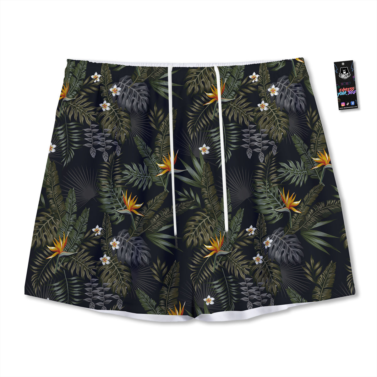 Floral Tropical Vintage Print Pattern Mesh Shorts