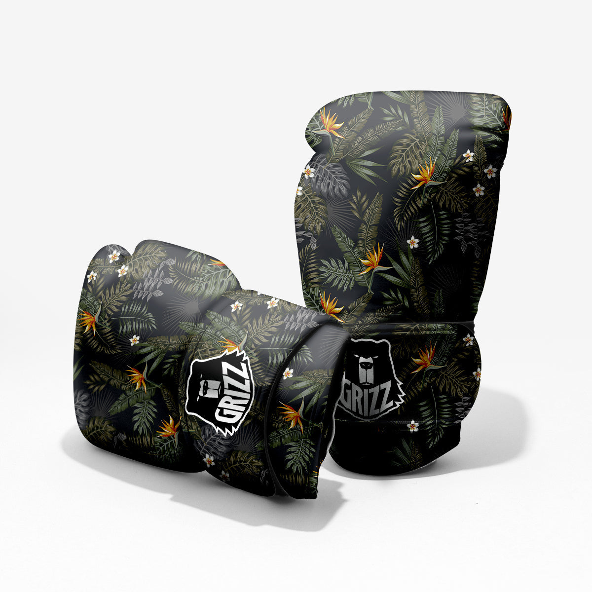 Floral Tropical Vintage Print Pattern Sparring Gloves-grizzshop