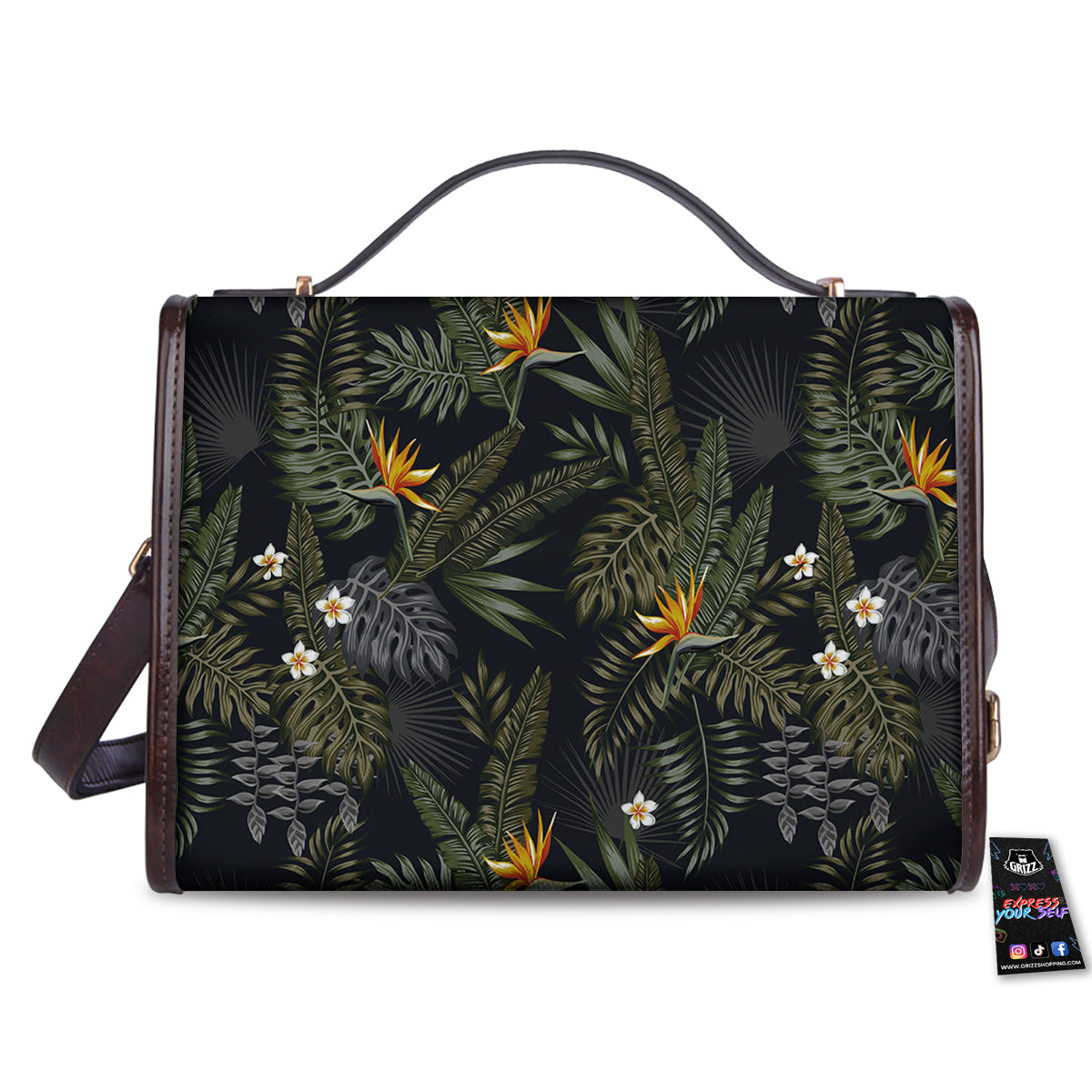 Floral Tropical Vintage Print Pattern Women's Satchel Bag-grizzshop