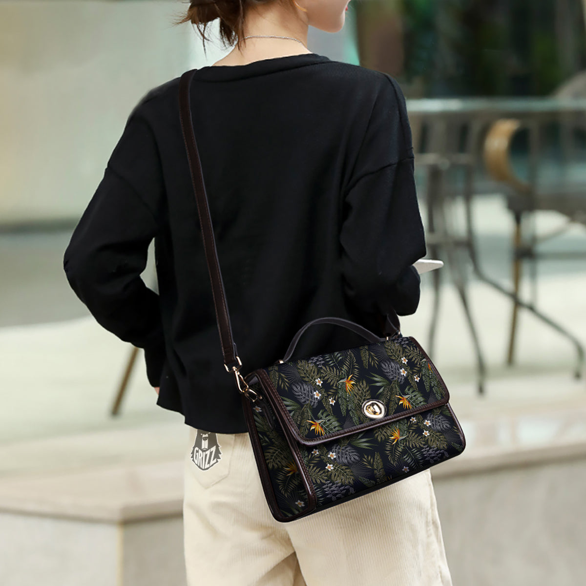 Floral Tropical Vintage Print Pattern Women's Satchel Bag-grizzshop